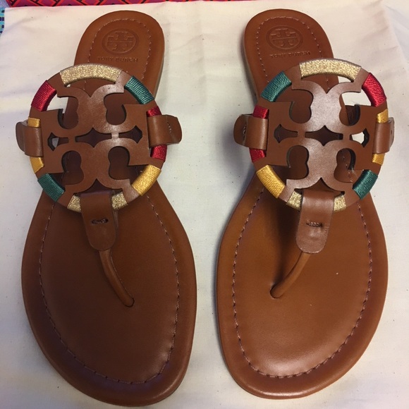 Tory Burch Women’s Miller Embroidered Sandal, Tan - Picture 2 of 4